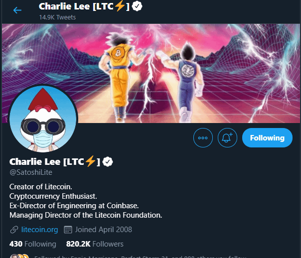 Litecoin Creator Charlie Lee - Twitter