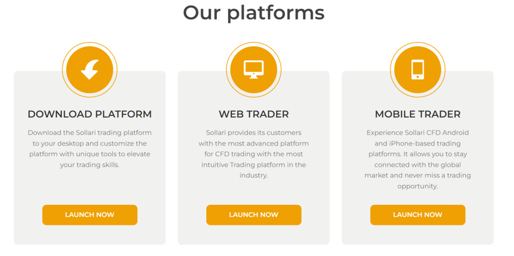 Sollari trading platforms